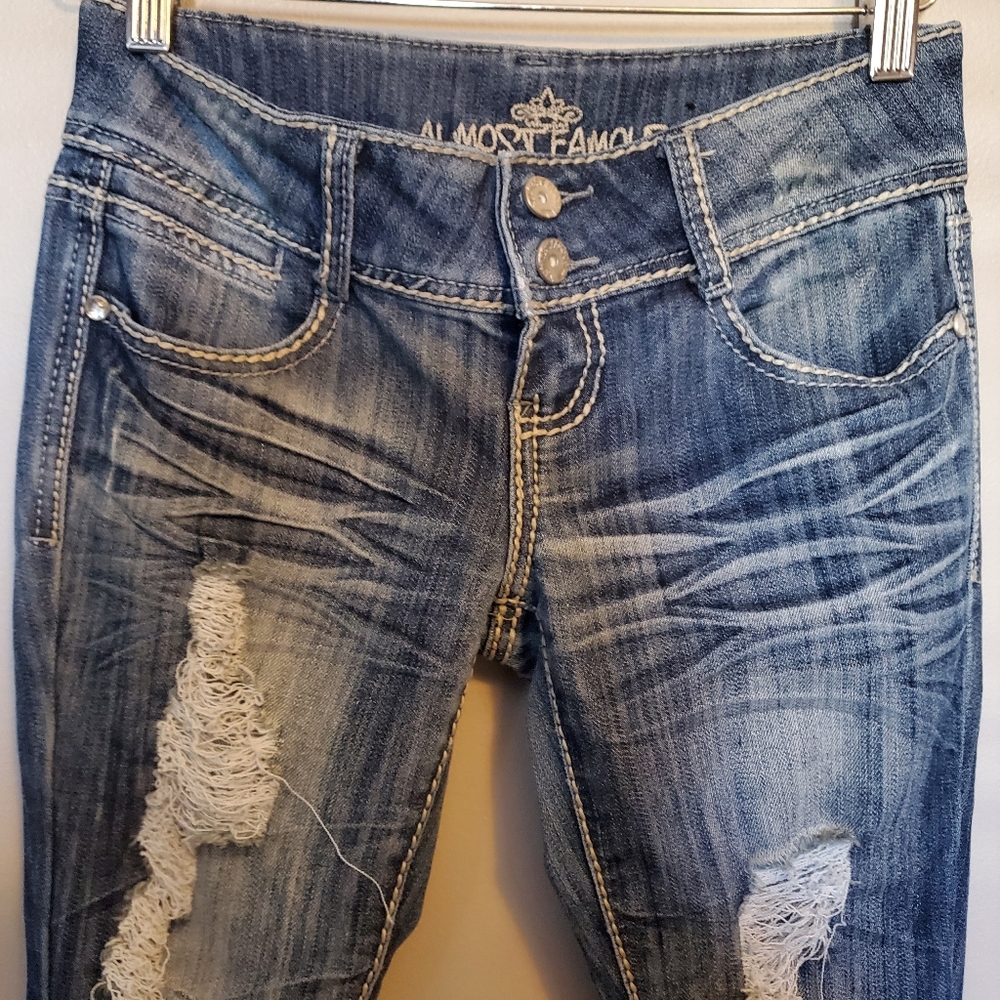 Almost Famous Ripped Denim Skinny Jeans - Size 3